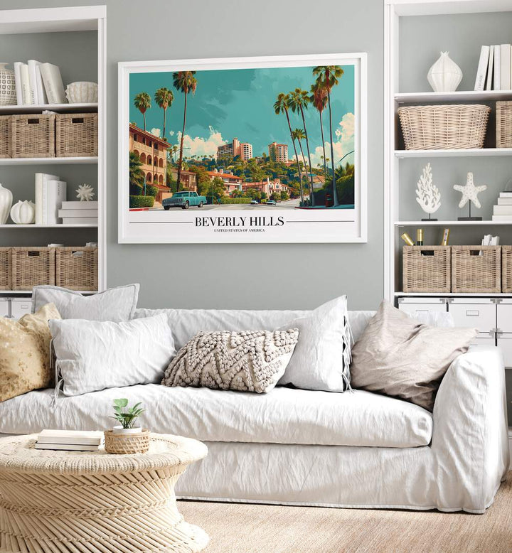 beverly hills travel posters Artwork I placed on a Wall 