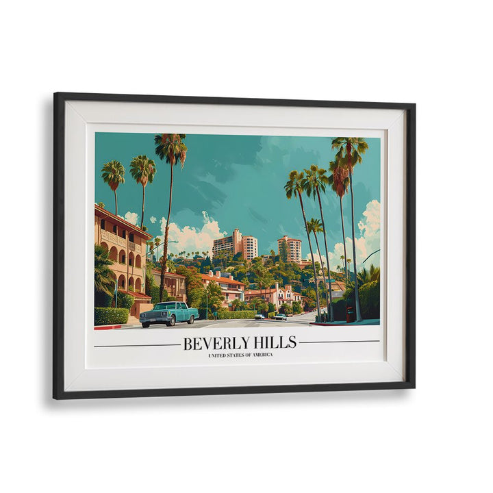 beverly hills travel posters in Black Frame With Mount