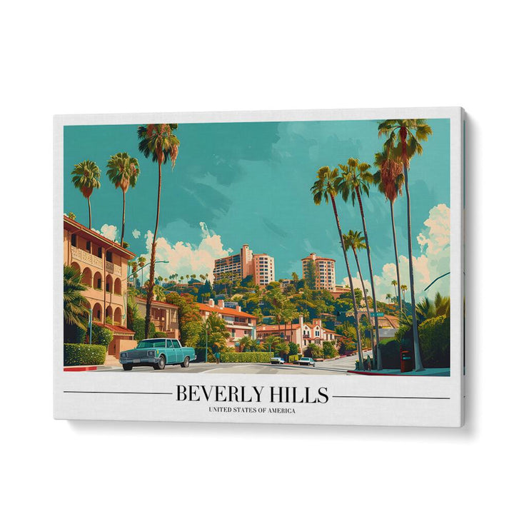 beverly hills travel posters in Gallery Wrap