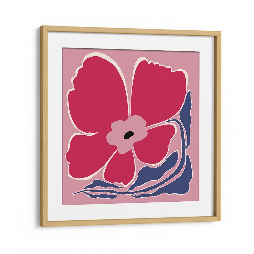 big blooming ii botanical art prints floral paintings in Oak Wood Frame With Mount