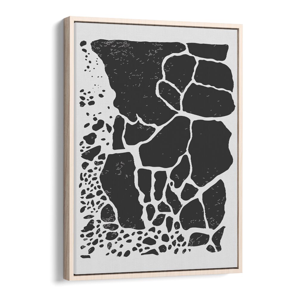 black abstract collection i by jay stanley abstract art paintings in Oak Wood Floater Frame