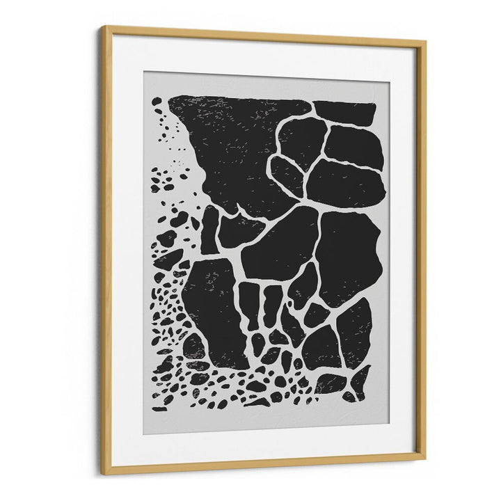 black abstract collection i by jay stanley abstract art paintings in Oak Wood Frame With Mount