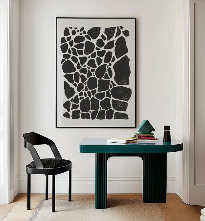 black abstract collection ii by jay stanley abstract art prints Artwork II placed on a wall