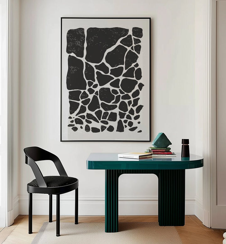 black abstract collection iii by jay stanley abstract art prints Artwork II placed on a wall