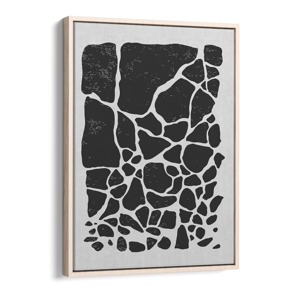 black abstract collection iii by jay stanley abstract art prints in Oak Wood Floater Frame