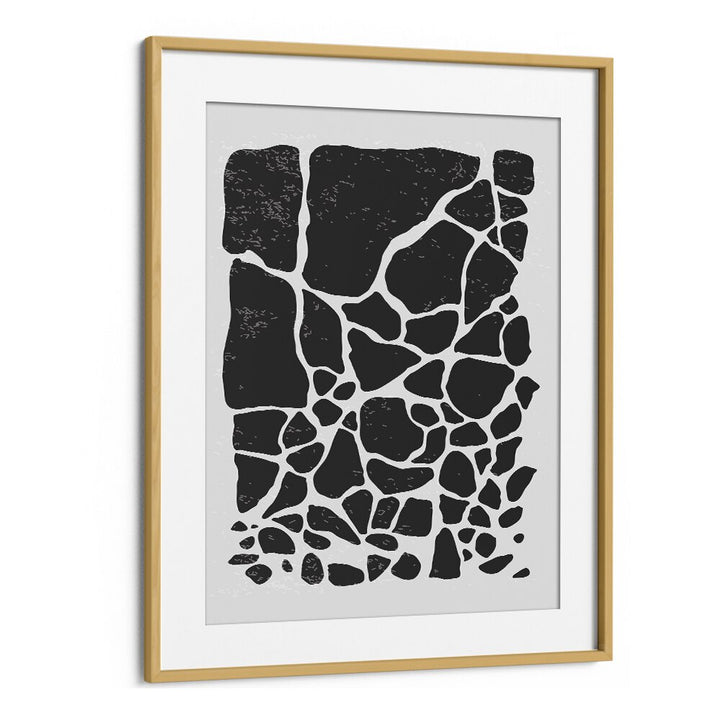 black abstract collection iii by jay stanley abstract art prints in Oak Wood Frame With Mount