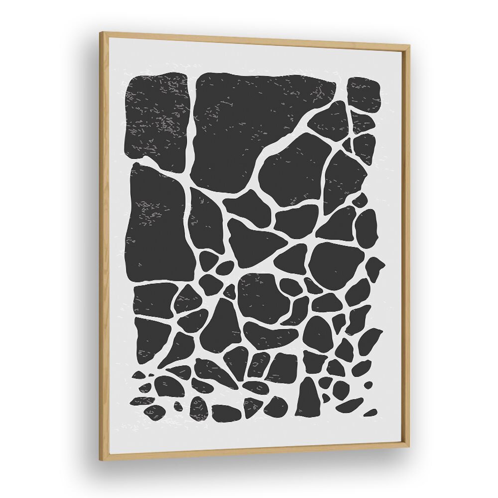 black abstract collection iii by jay stanley abstract art prints in Oak Wood Plain Frame