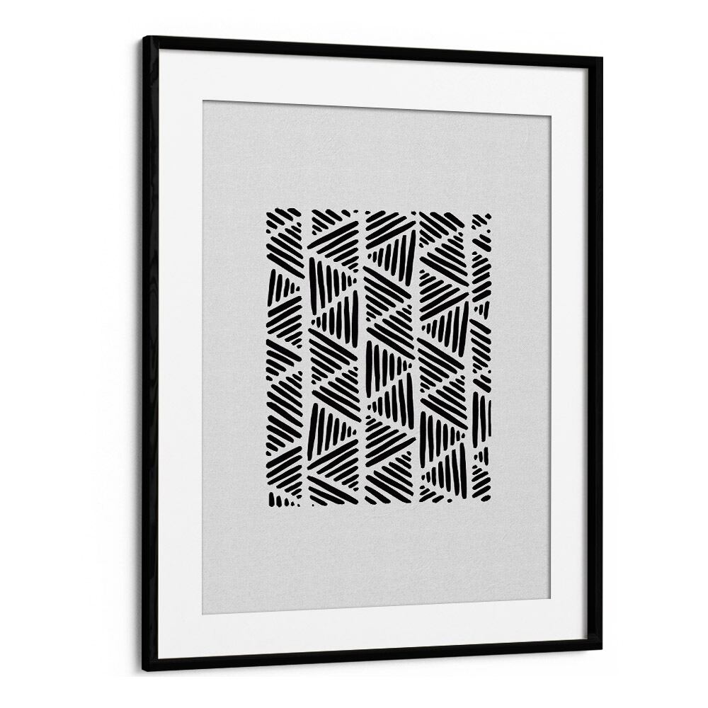 black and white abstract i by orara studio abstract art abstract paintings in Black Frame With Mount