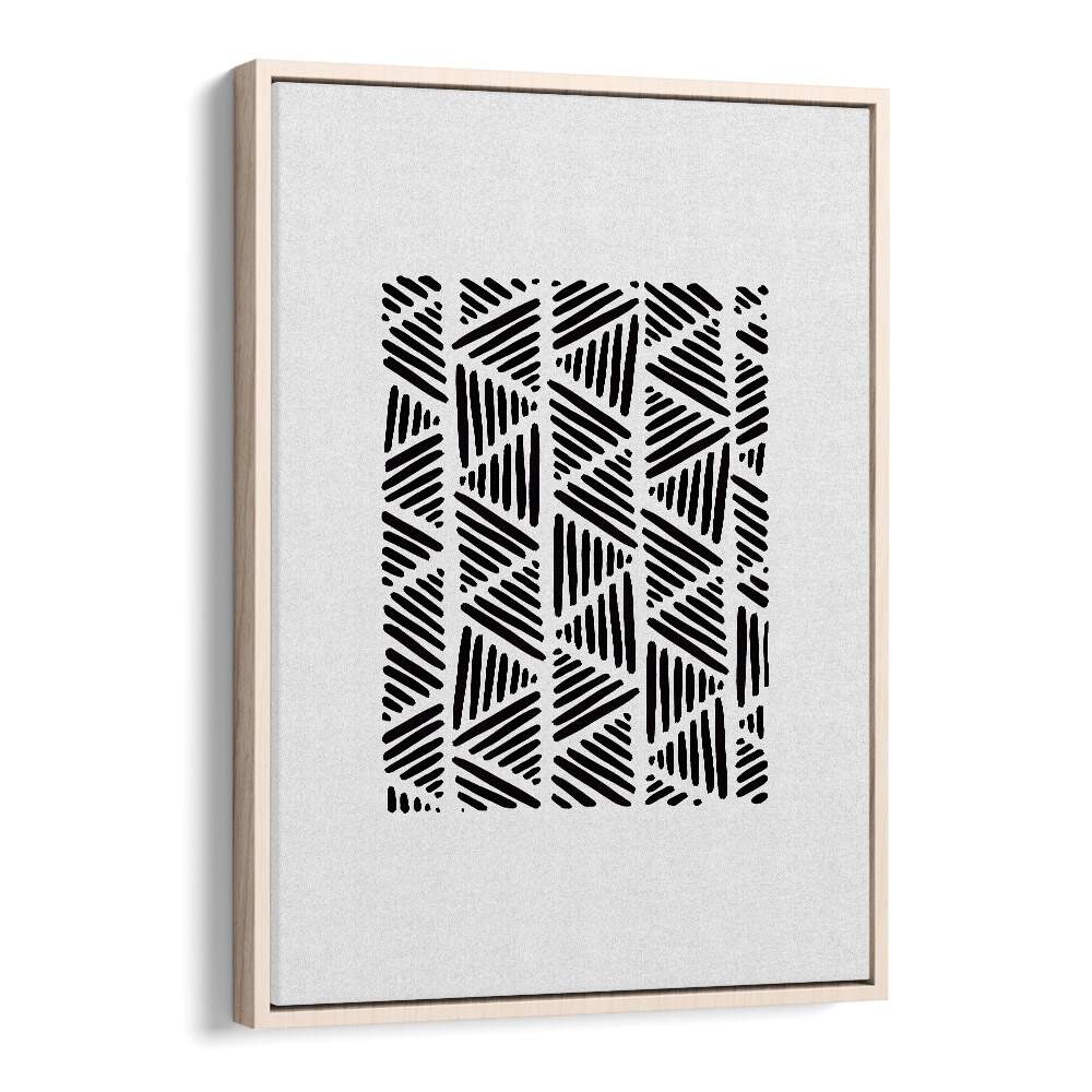 black and white abstract i by orara studio abstract art abstract paintings in Oak Wood Floater Frame