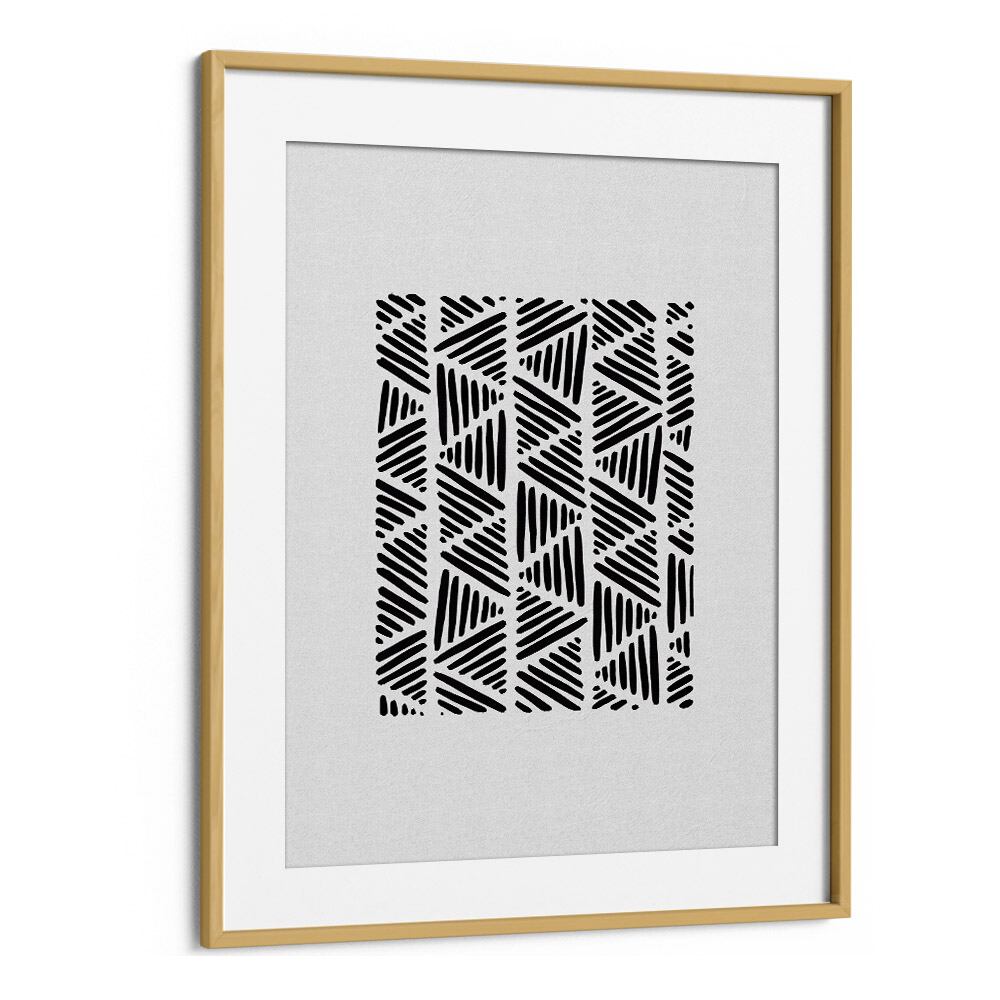 black and white abstract i by orara studio abstract art abstract paintings in Oak Wood Frame With Mount