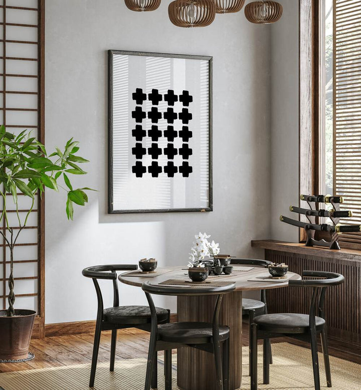 black and white abstract iii by orara studio abstract art abstract paintings Artwork III placed on a wall