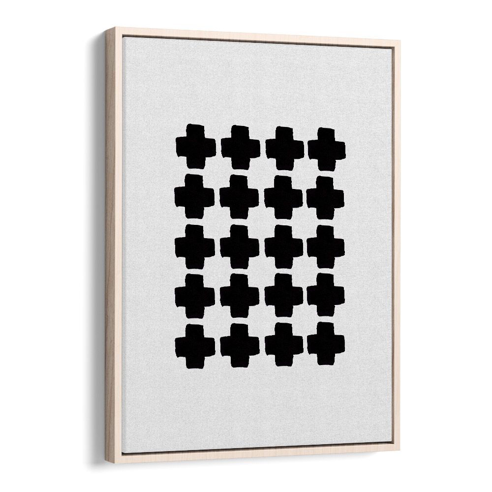 black and white abstract iii by orara studio abstract art abstract paintings in Oak Wood Floater Frame