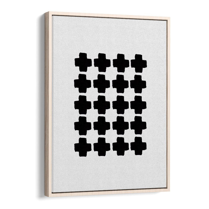 black and white abstract iii by orara studio abstract art abstract paintings in Oak Wood Floater Frame