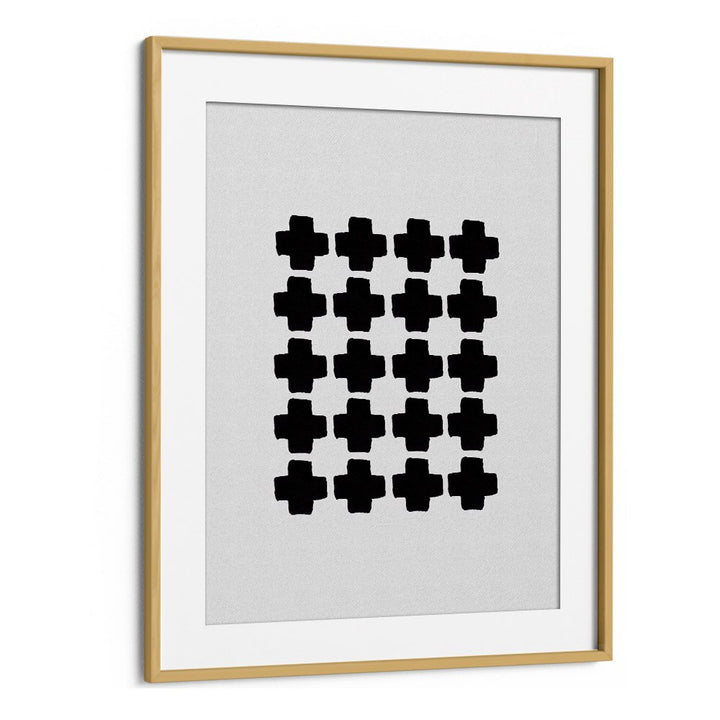 black and white abstract iii by orara studio abstract art abstract paintings in Oak Wood Frame With Mount