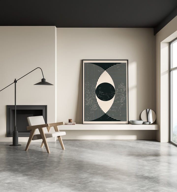 black and white geometric art prints by jay stanley abstract art paintings Artwork II placed on a wall