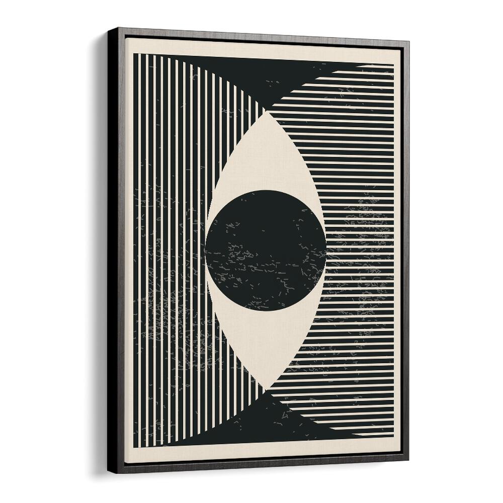 black and white geometric art prints by jay stanley abstract art paintings in Black Floater Frame