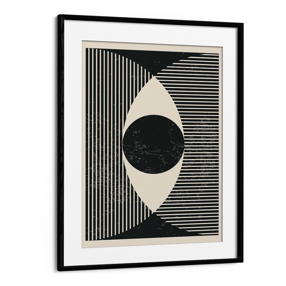 black and white geometric art prints by jay stanley abstract art paintings in Black Frame With Mount