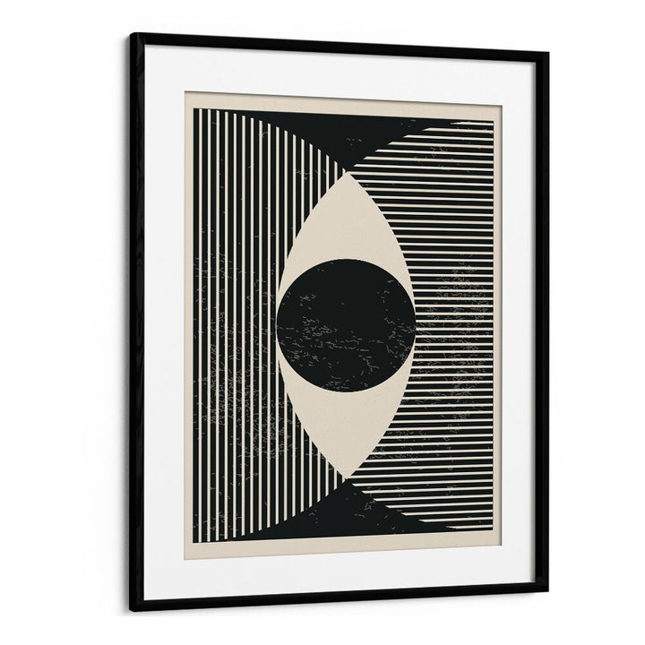 black and white geometric art prints by jay stanley abstract art paintings in Black Frame With Mount