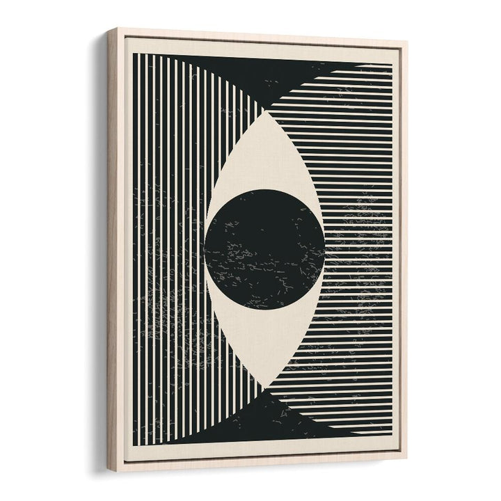 black and white geometric art prints by jay stanley abstract art paintings in Oak Wood Floater Frame