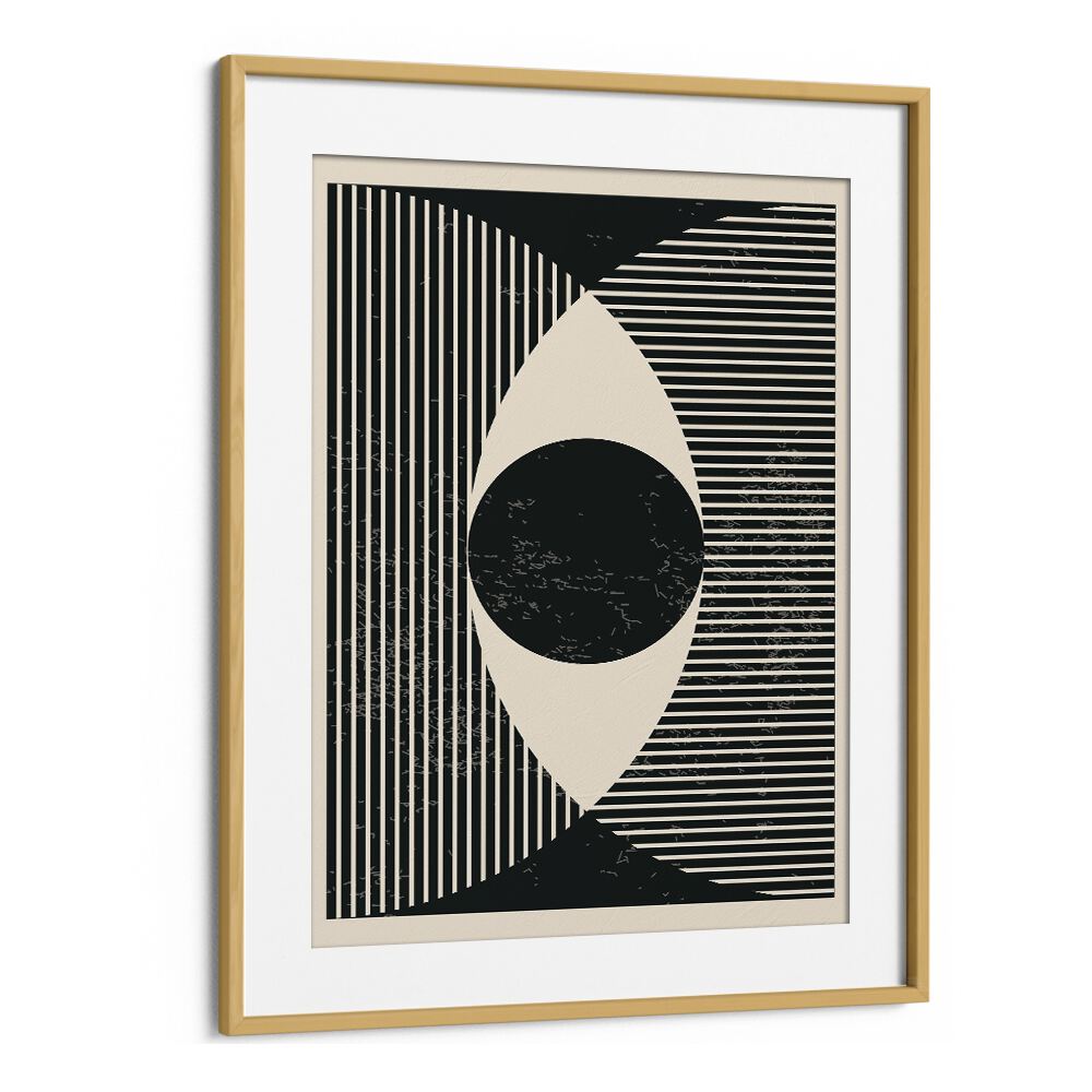 black and white geometric art prints by jay stanley abstract art paintings in Oak Wood Frame With Mount