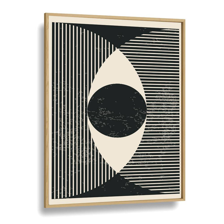 black and white geometric art prints by jay stanley abstract art paintings in Oak Wood Plain Frame