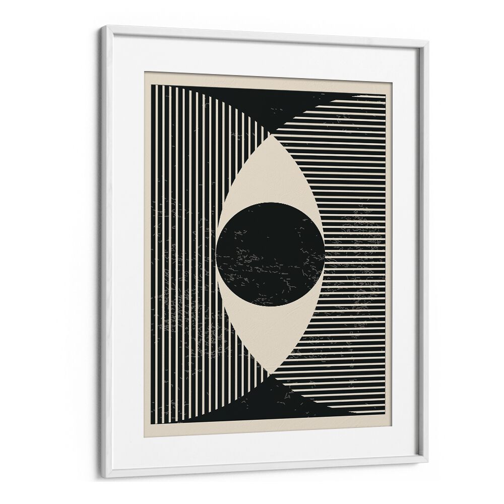 black and white geometric art prints by jay stanley abstract art paintings in White Frame With Mount