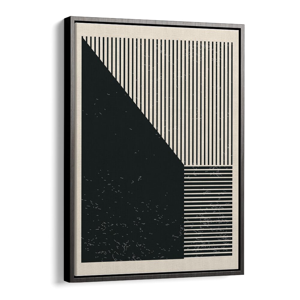 black and white geometric shapes iii by jay stanley geometric paintings in Black Floater Frame