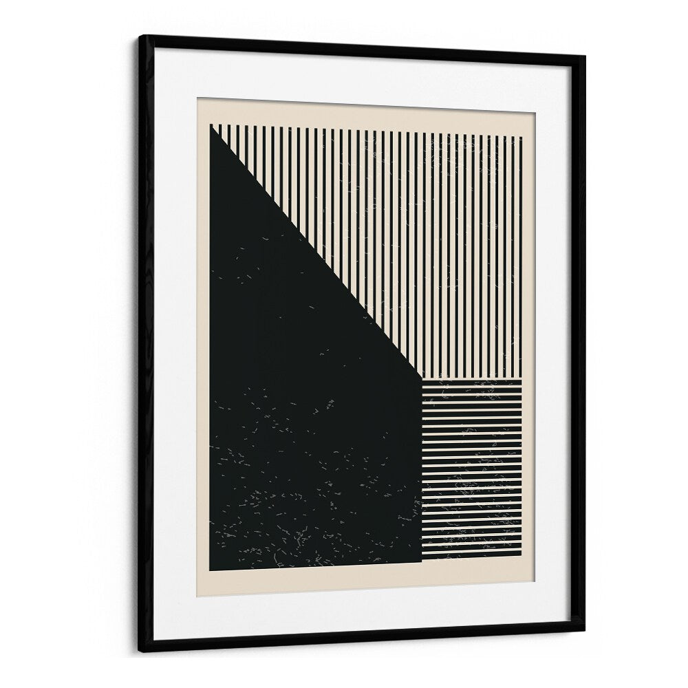 black and white geometric shapes iii by jay stanley geometric paintings in Black Frame With Mount