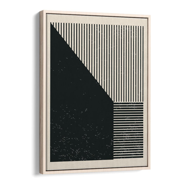 black and white geometric shapes iii by jay stanley geometric paintings in Oak Wood Floater Frame