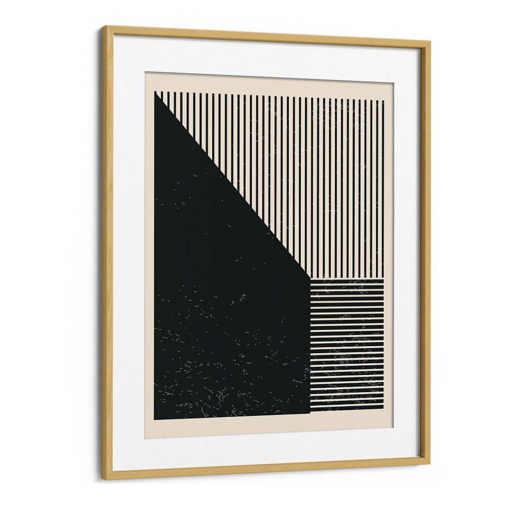 black and white geometric shapes iii by jay stanley geometric paintings in Oak Wood Frame With Mount