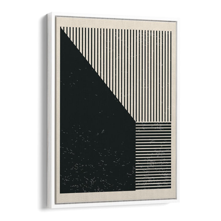 black and white geometric shapes iii by jay stanley geometric paintings in White Floater Frame