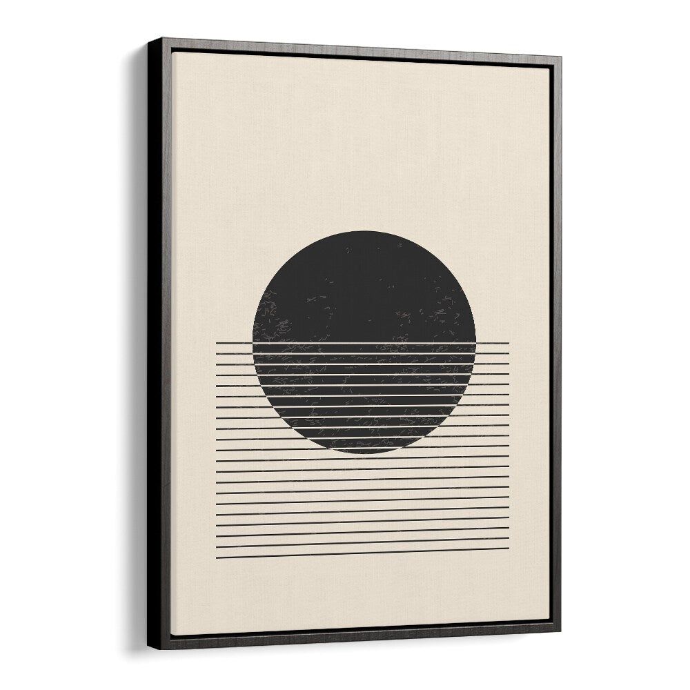 black and white line series i by jay stanley geometric art prints geometric paintings in Black Floater Frame