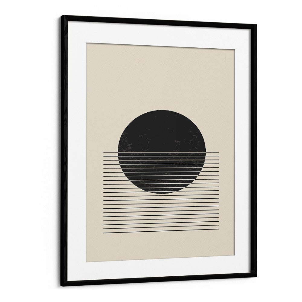 black and white line series i by jay stanley geometric art prints geometric paintings in Black Frame With Mount