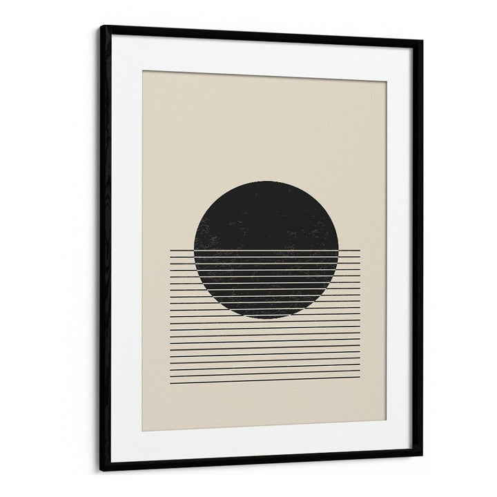 black and white line series i by jay stanley geometric art prints geometric paintings in Black Frame With Mount