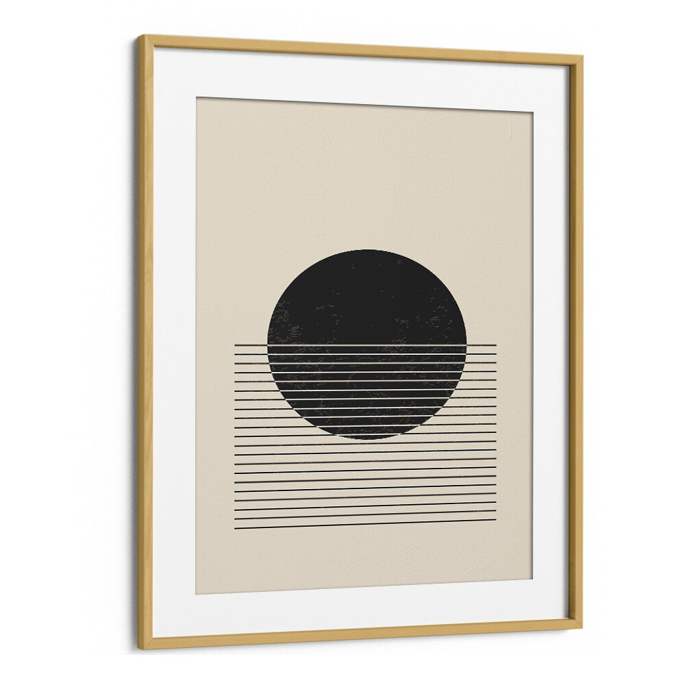 black and white line series i by jay stanley geometric art prints geometric paintings in Oak Wood Frame With Mount