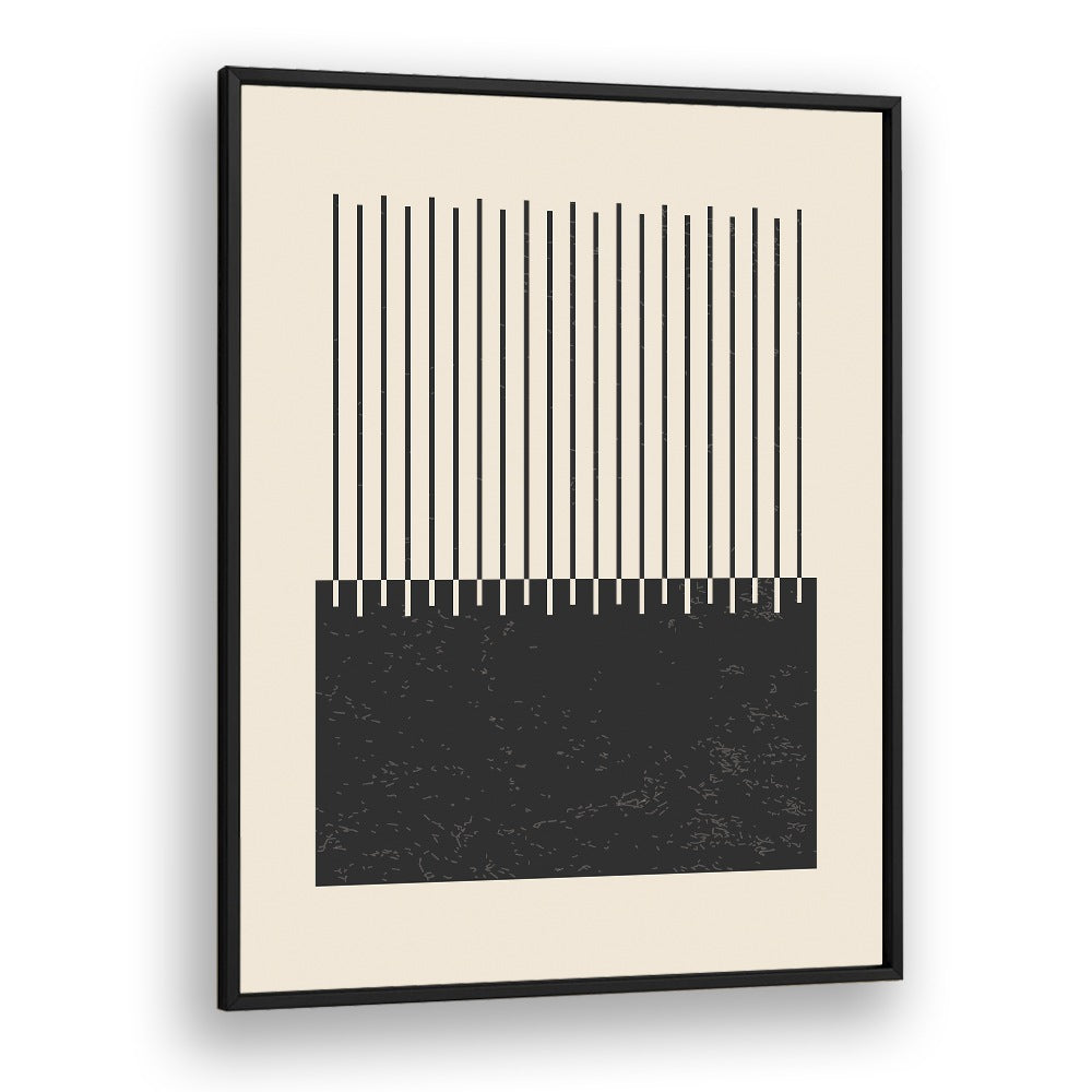 black and white lines series II by jay stanley geometric paintings in Black Plain Frame