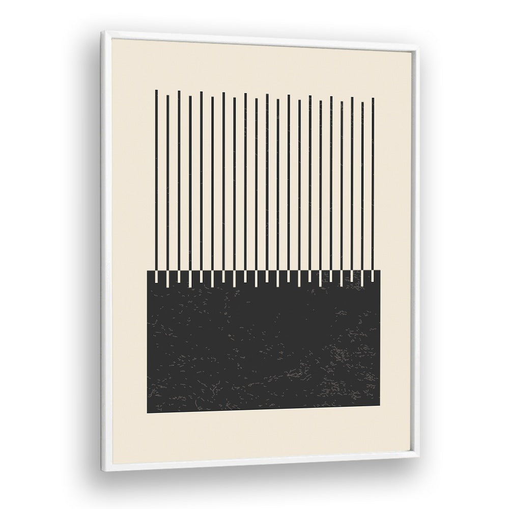 black and white lines series II by jay stanley geometric paintings in White Plain Frame