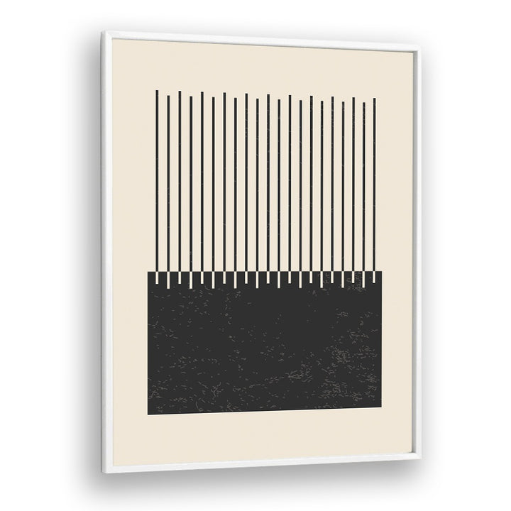 black and white lines series II by jay stanley geometric paintings in White Plain Frame