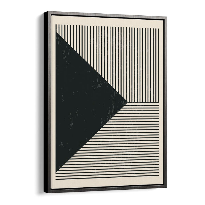 black and white lines series ii by jay stanley geometric art prints geometric paintings in Black Floater Frame