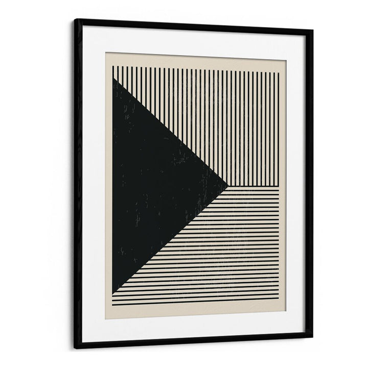 black and white lines series ii by jay stanley geometric art prints geometric paintings in Black Frame With Mount