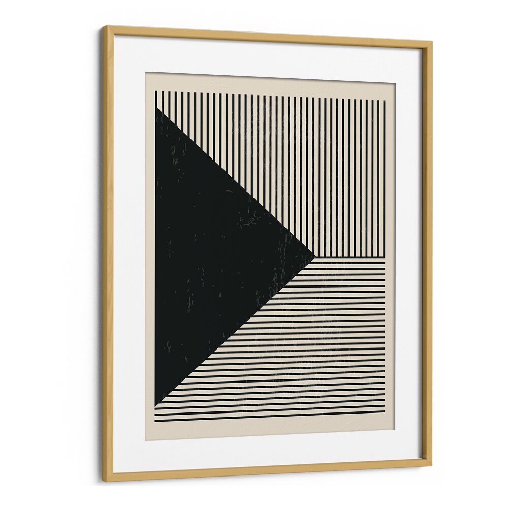 black and white lines series ii by jay stanley geometric art prints geometric paintings in Oak Wood Frame With Mount