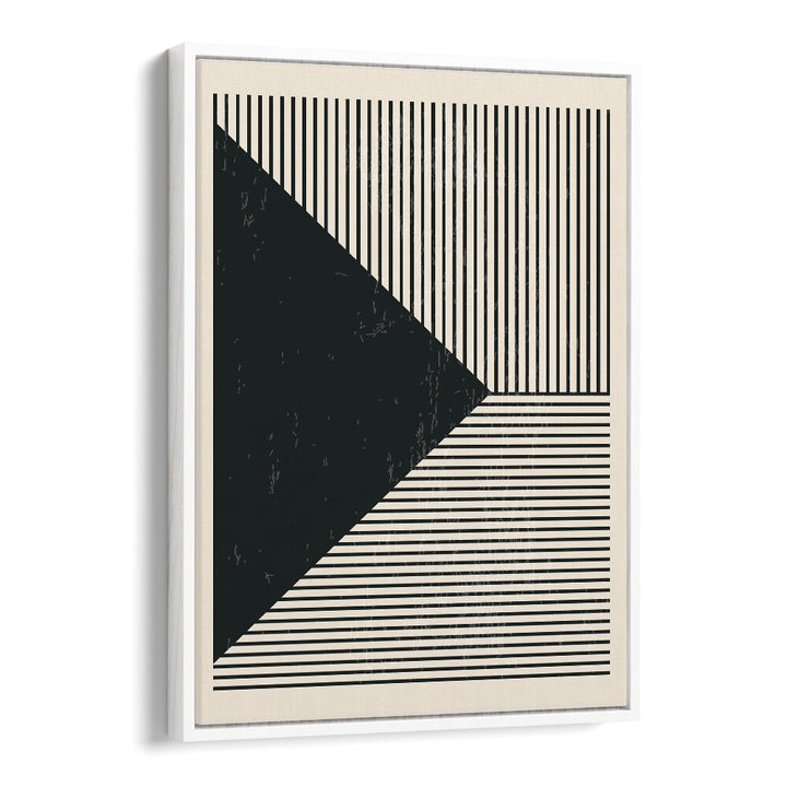 black and white lines series ii by jay stanley geometric art prints geometric paintings in White Floater Frame