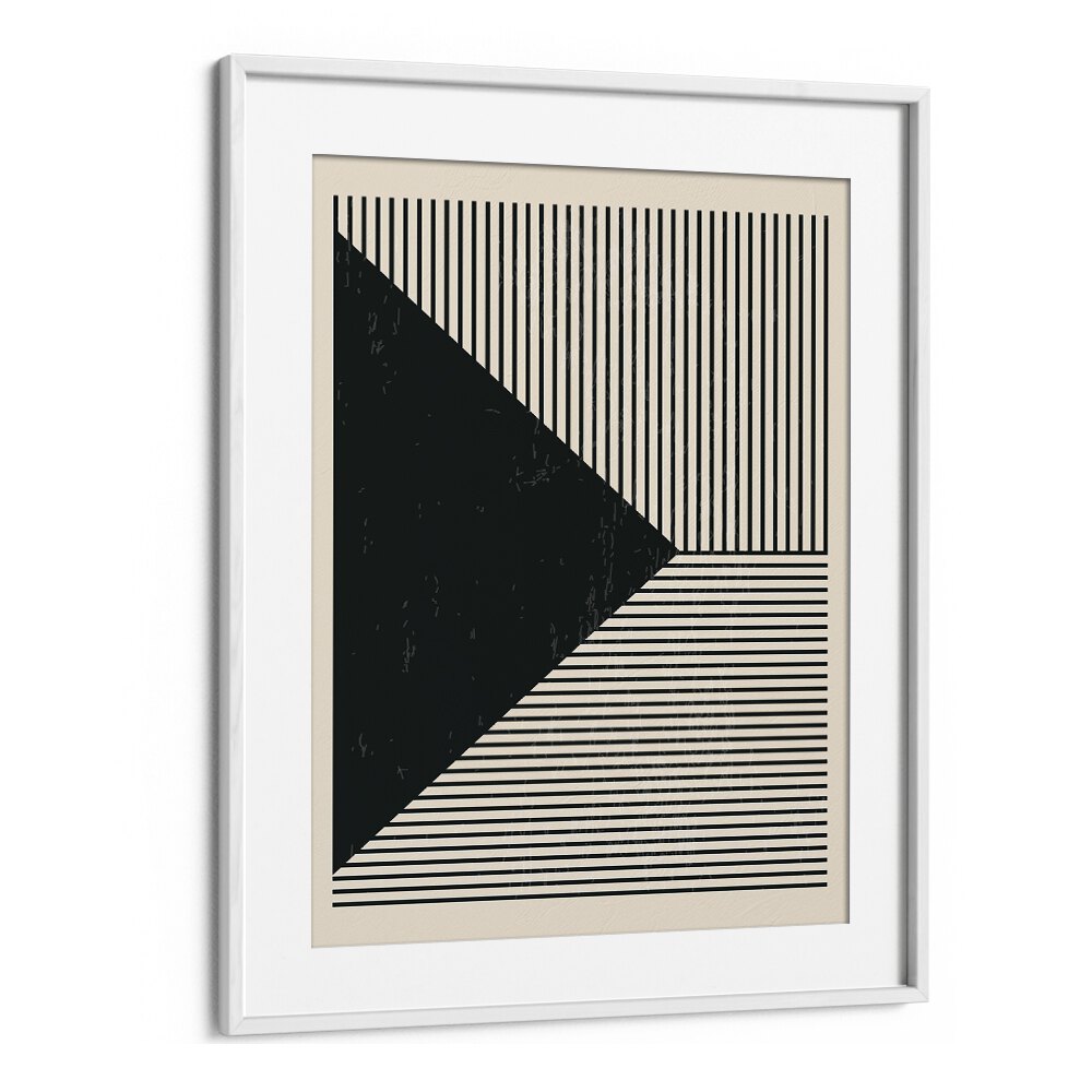 black and white lines series ii by jay stanley geometric art prints geometric paintings in White Frame With Mount