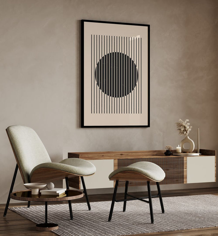 black and white lines series iii by jay stanley geometric art prints geometric paintings Artwork III placed on a wall