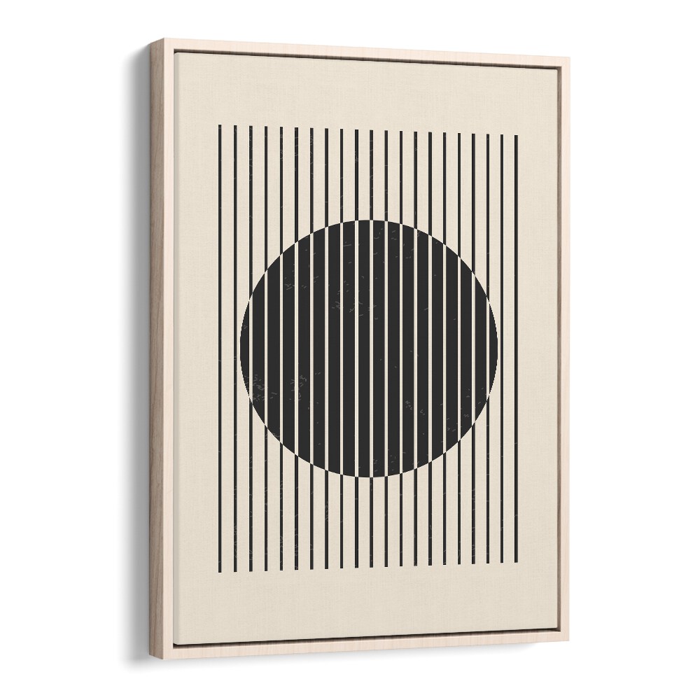 black and white lines series iii by jay stanley geometric art prints geometric paintings in Oak Wood Floater Frame