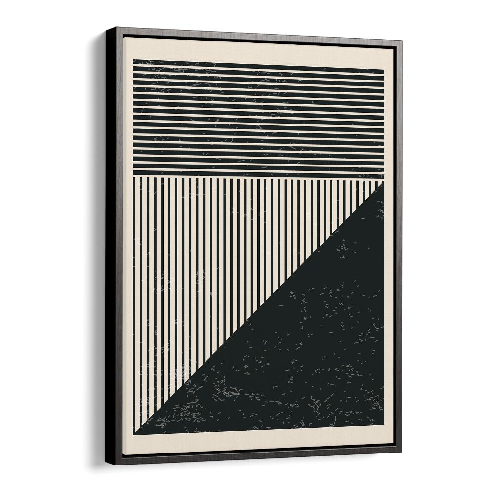 black and white lines series v by jay stanley geometric art prints geometric paintings in Black Floater Frame