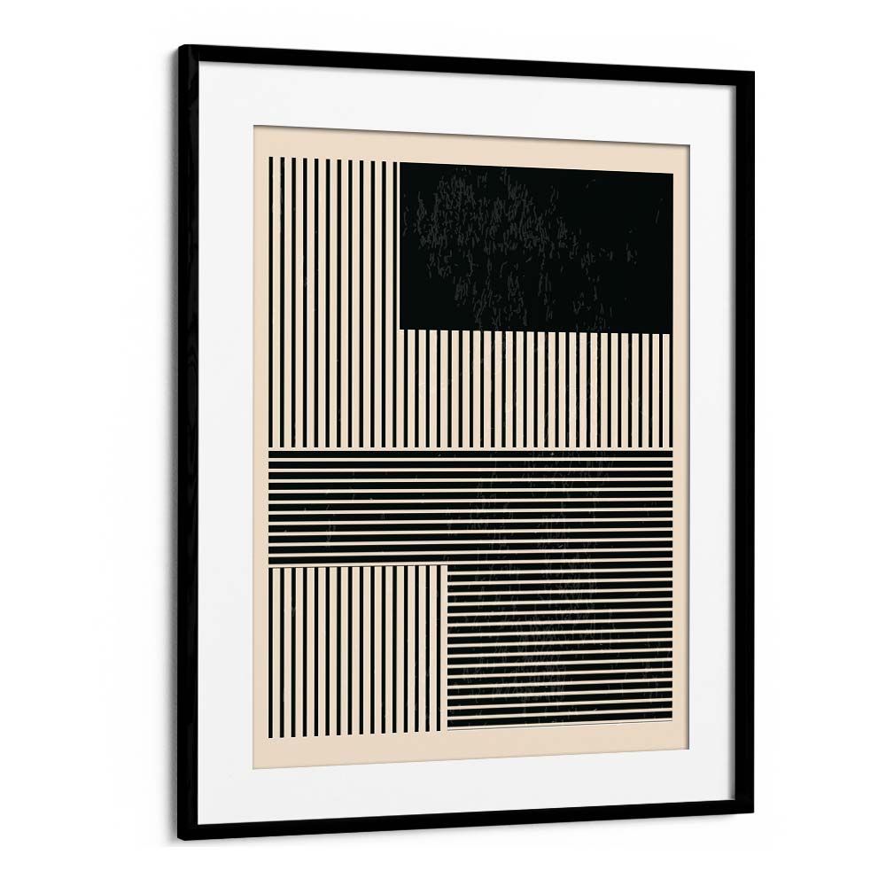 black and white minimal series i by jay stanley geometric art prints geometric paintings in Black Frame With Mount