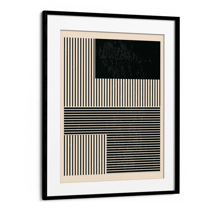 black and white minimal series i by jay stanley geometric art prints geometric paintings in Black Frame With Mount