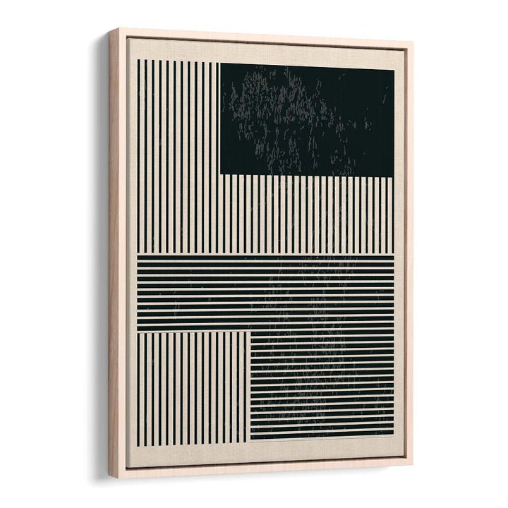 black and white minimal series i by jay stanley geometric art prints geometric paintings in Oak Wood Floater Frame