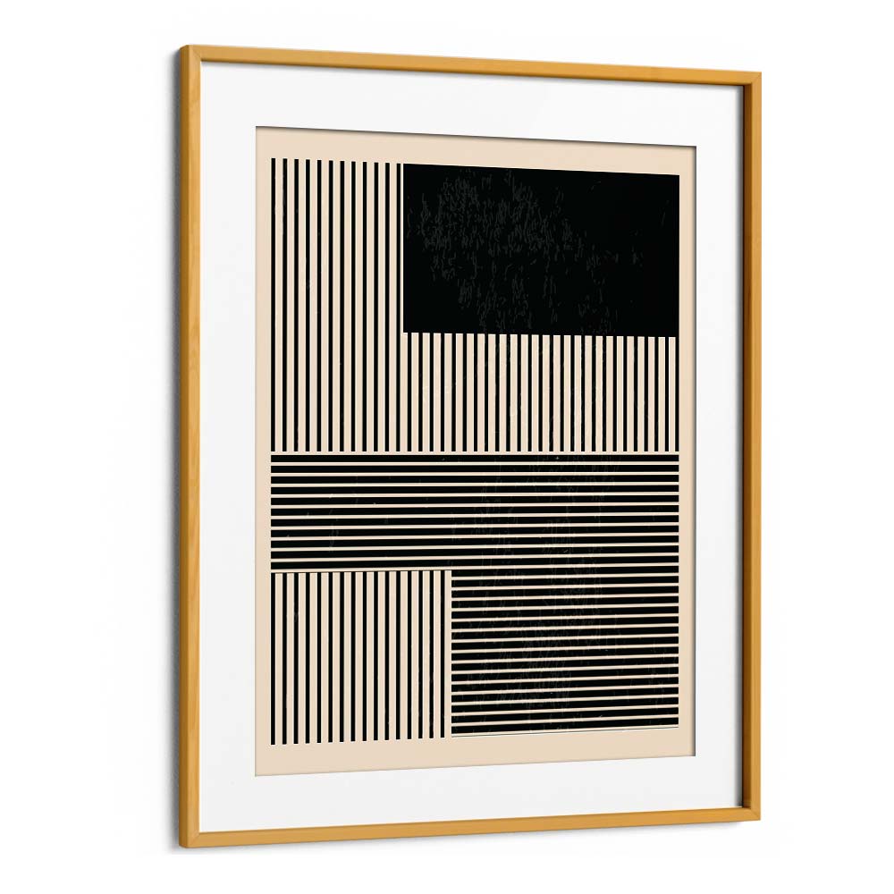 black and white minimal series i by jay stanley geometric art prints geometric paintings in Oak Wood Frame With Mount